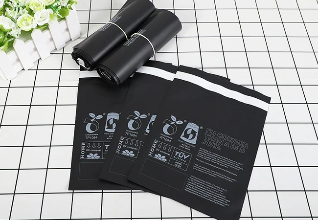 black self-adhesive bags