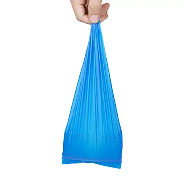 blue dog poop bags with handle