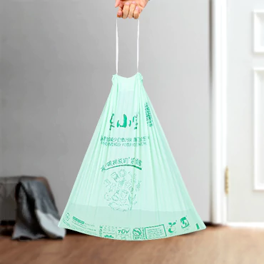 compostable trash bags with drawstring