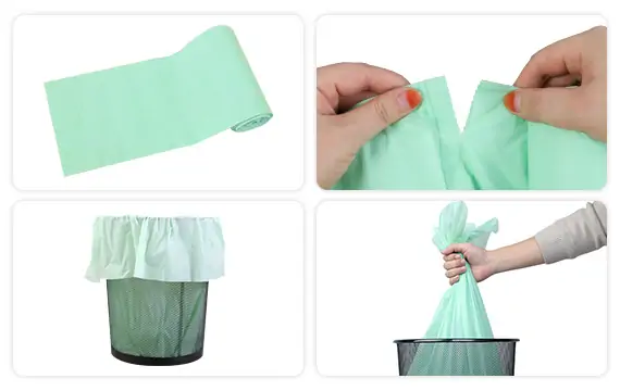 ease of use of flat top trash bags