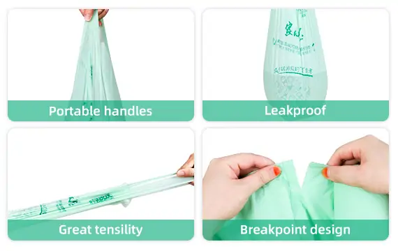 features of portable garbage bags