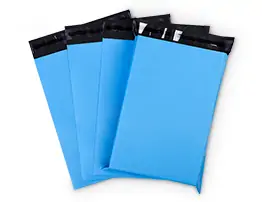 blue coloured courier bags