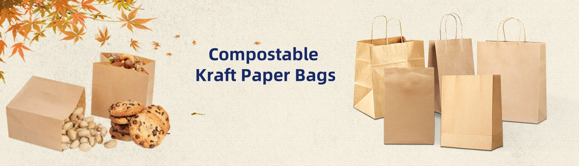 Compostable kraft paper bags for food