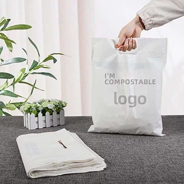 compostable die cut handle bag