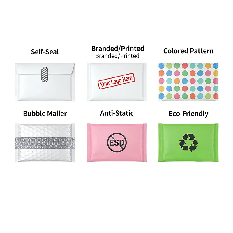 types of poly mailers infographic
