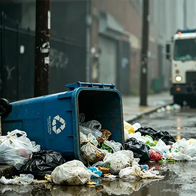 Plastic bags can get stuck in recycling sorting machines