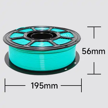 PLA 3D printing filament spool size diagram