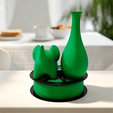 Matte green PLA with elephant and vase print