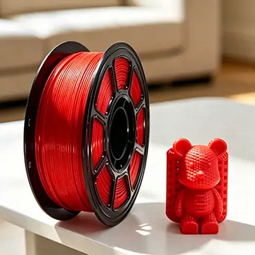 Matte red PLA with printed model