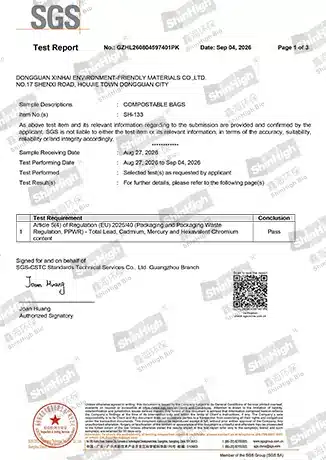 PPWR of SH-133 resins