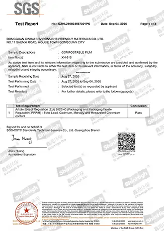PPWR of XH-918 resins